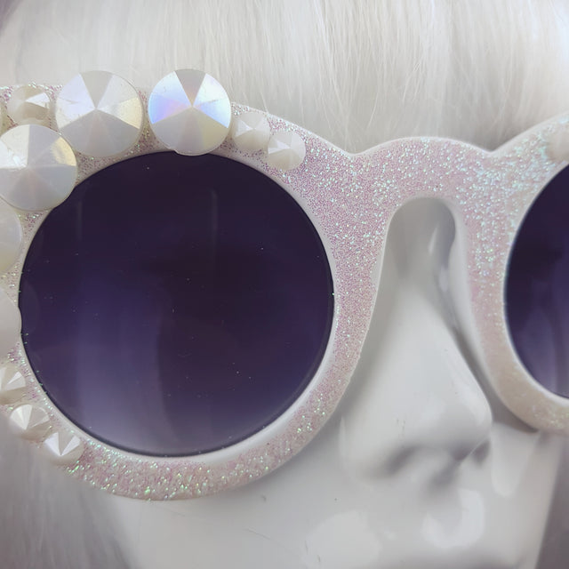 "Yuki-Onna" Iridescent Glitter Gem Sunglasses