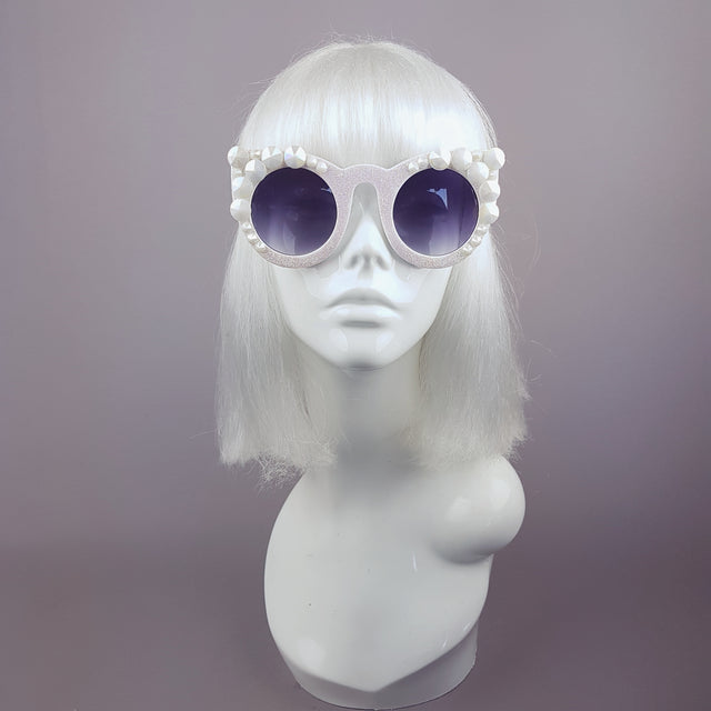 "Yuki-Onna" Iridescent Glitter Gem Sunglasses