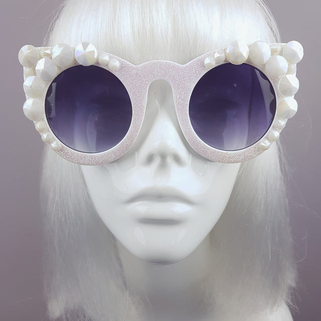 "Yuki-Onna" Iridescent Glitter Gem Sunglasses