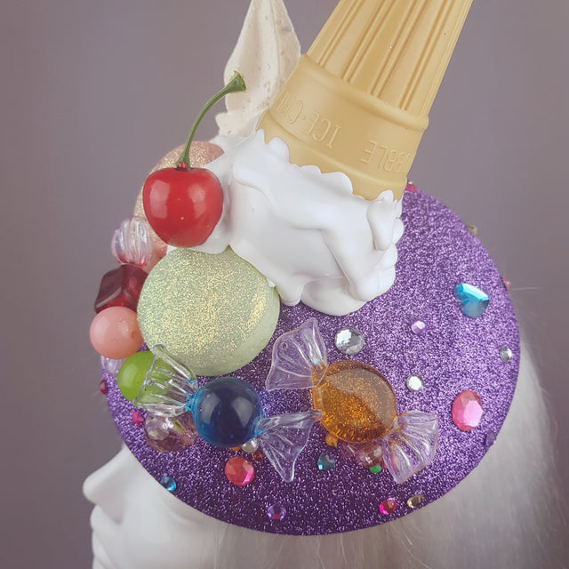 "Temptation" Dropped Ice Cream & Candy Glitter Hat