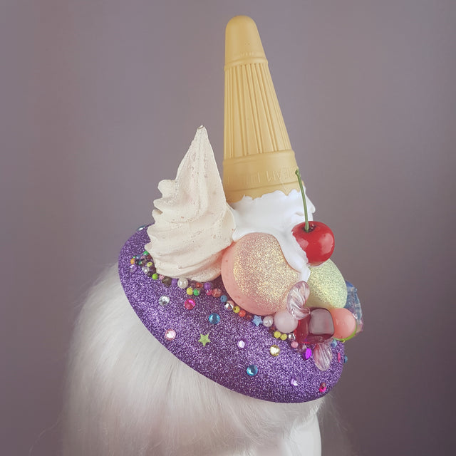 "Temptation" Dropped Ice Cream & Candy Glitter Hat