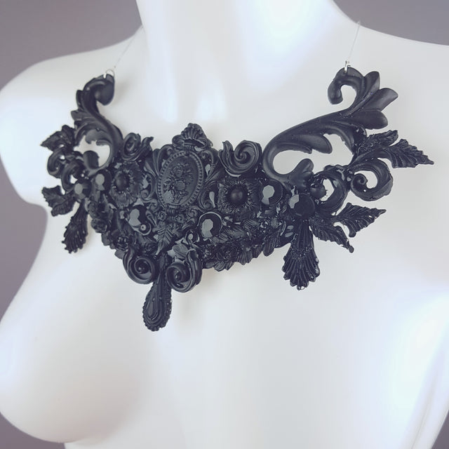 "Kasdeya" Black Baroque Filigree Neckpiece