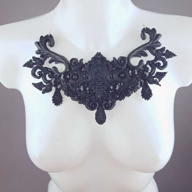 "Kasdeya" Black Baroque Filigree Neckpiece