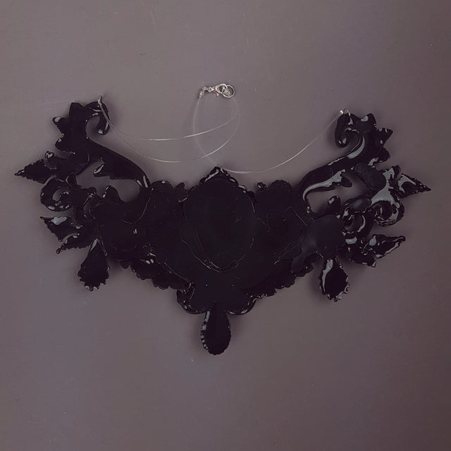 "Kasdeya" Black Baroque Filigree Neckpiece
