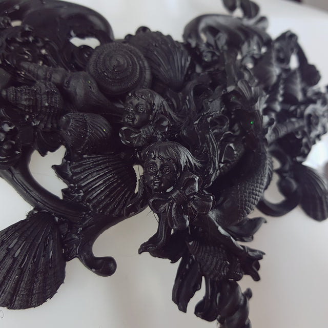 "Mondao" Ornate Black Mermaid Filigree Neckpiece