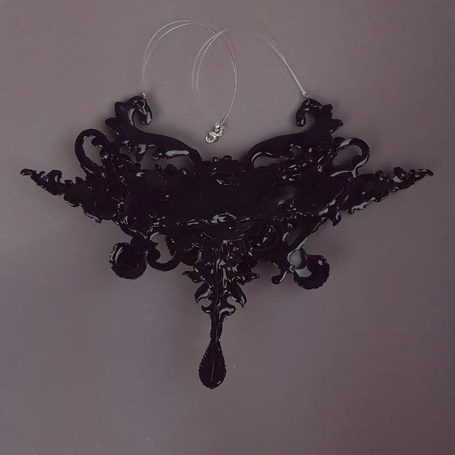 "Mondao" Ornate Black Mermaid Filigree Neckpiece