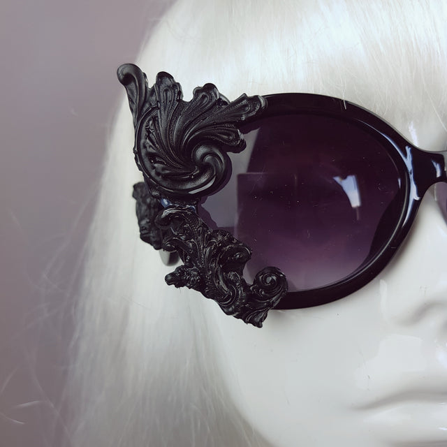 "Proserpine" Opulent Black Filigree Sunglasses