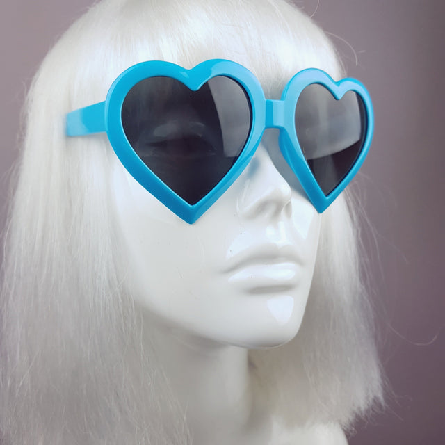 Blue Heart Shaped Lenses Sunglasses - SPECIAL OFFER