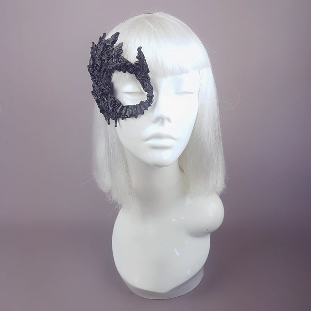 "Fallen" Black Filigree Baroque Gothic Mask