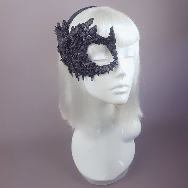 "Fallen" Black Filigree Baroque Gothic Mask