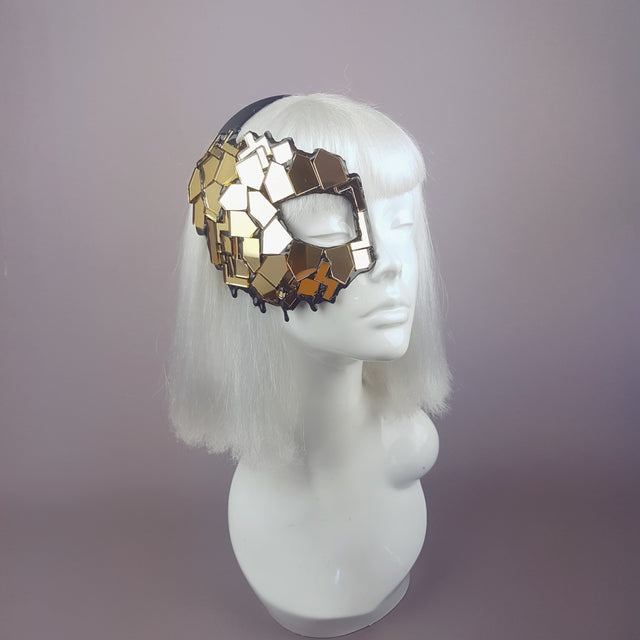 "Studio 54" Black & Gold Mirror Mask