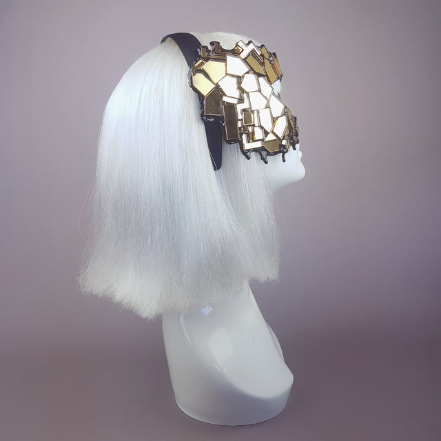 "Studio 54" Black & Gold Mirror Mask