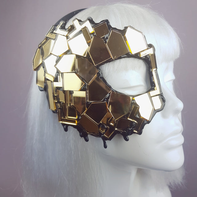 "Studio 54" Black & Gold Mirror Mask