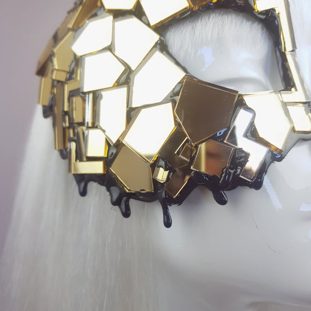 "Studio 54" Black & Gold Mirror Mask