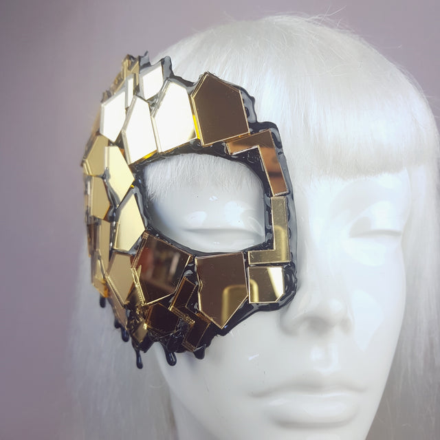 "Studio 54" Black & Gold Mirror Mask