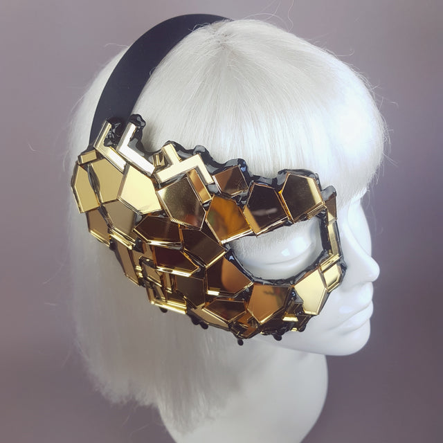 "Studio 54" Black & Gold Mirror Mask
