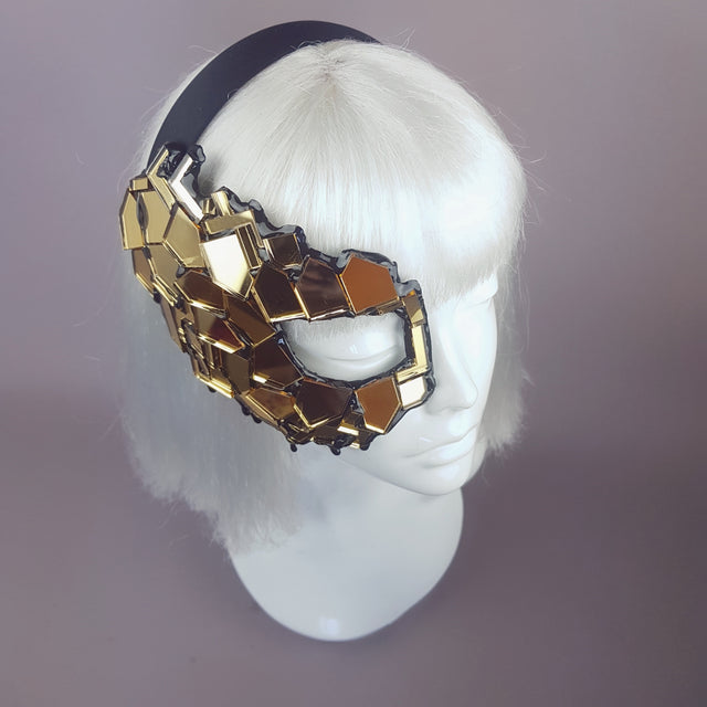 "Studio 54" Black & Gold Mirror Mask