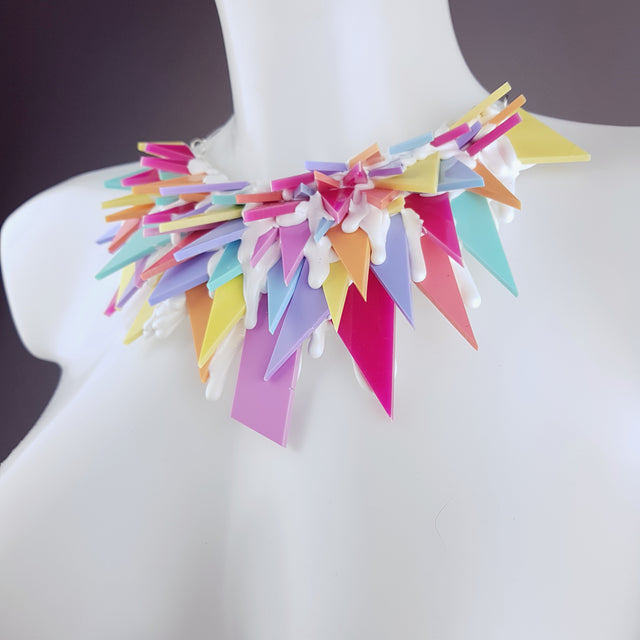 "Rock Candy" Colourful Perspex (No Hugs) Neckpiece