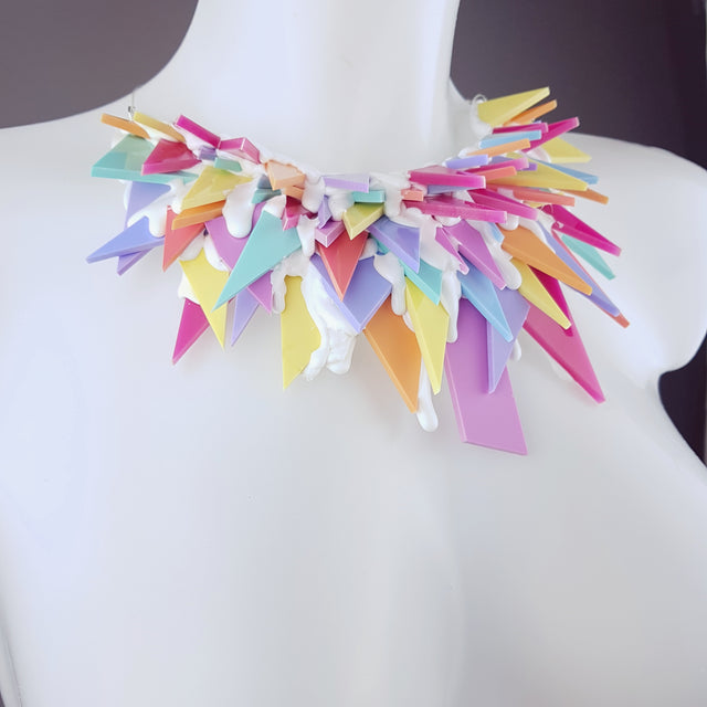 "Rock Candy" Colourful Perspex (No Hugs) Neckpiece
