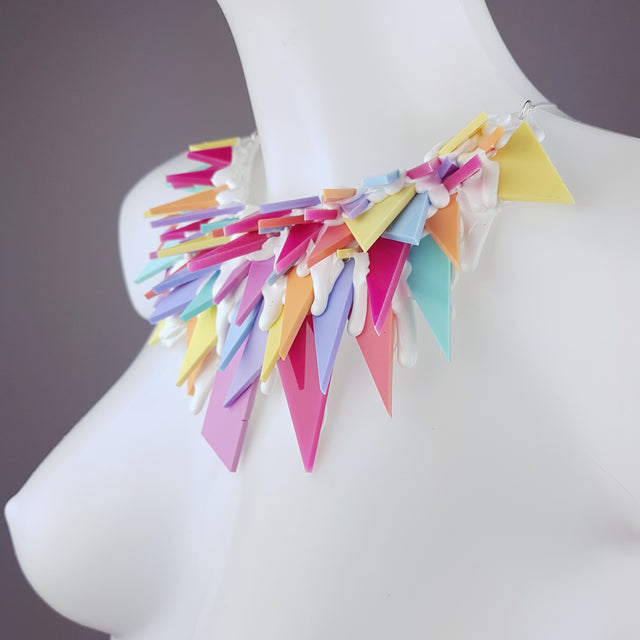 "Rock Candy" Colourful Perspex (No Hugs) Neckpiece