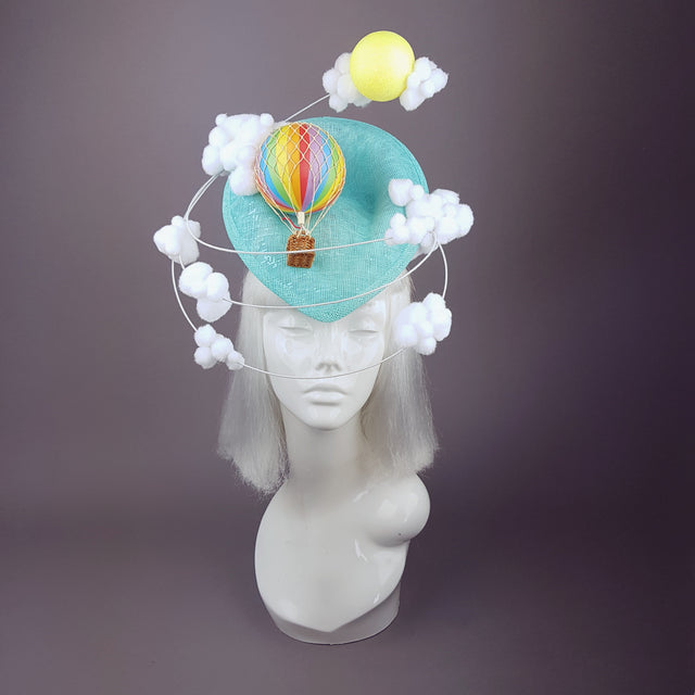 "Day Dreamer" Hot Air Balloon, Sun, Clouds Fascinator Hat