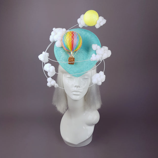 "Day Dreamer" Hot Air Balloon, Sun, Clouds Fascinator Hat