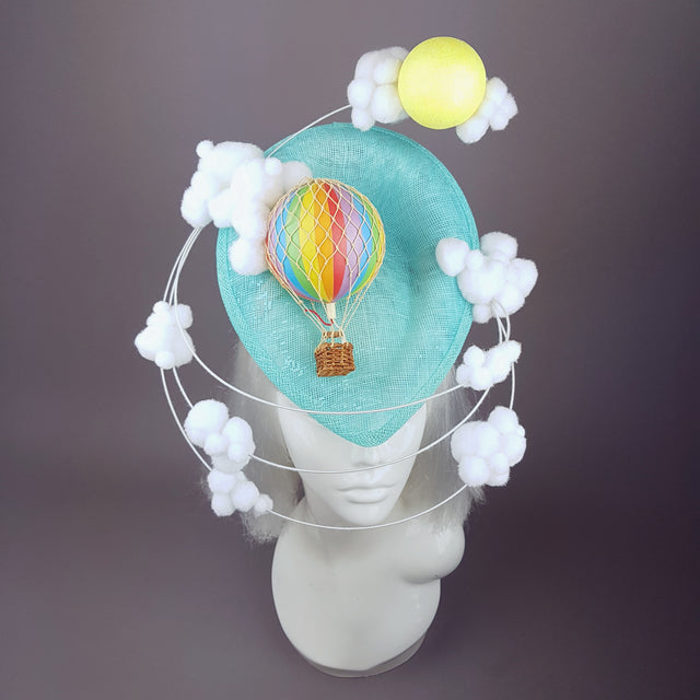 "Day Dreamer" Hot Air Balloon, Sun, Clouds Fascinator Hat