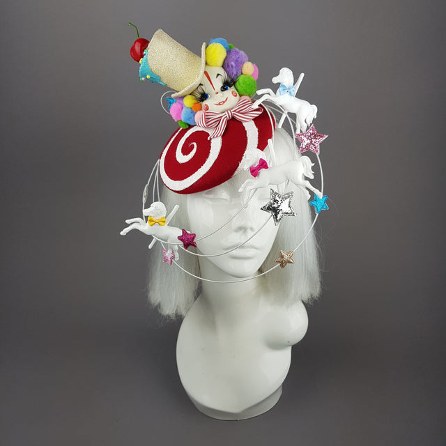 "Funfair" Clown, Carousel, Star Fascinator Hat