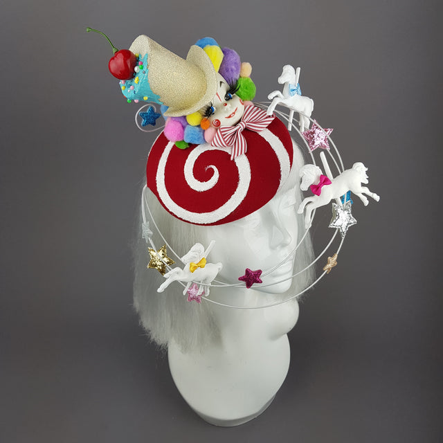 "Funfair" Clown, Carousel, Star Fascinator Hat