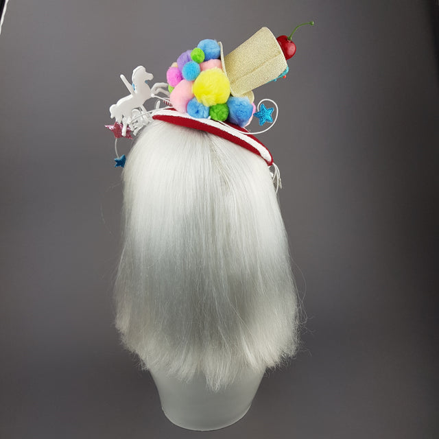 "Funfair" Clown, Carousel, Star Fascinator Hat