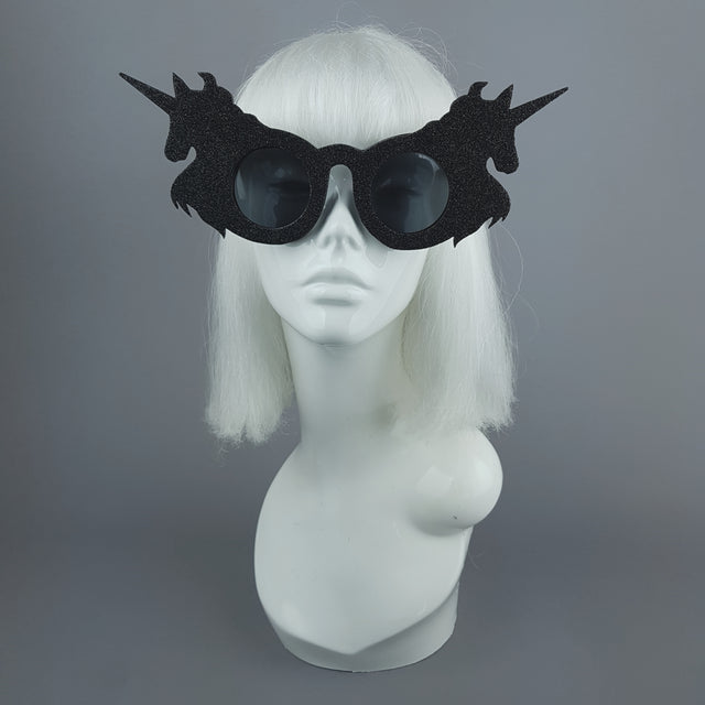 "Black Magic" Glitter Unicorn Sunglasses