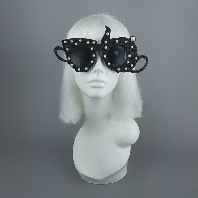 "Midnight Tea Party" Black Teapot & Teacup Sunglasses
