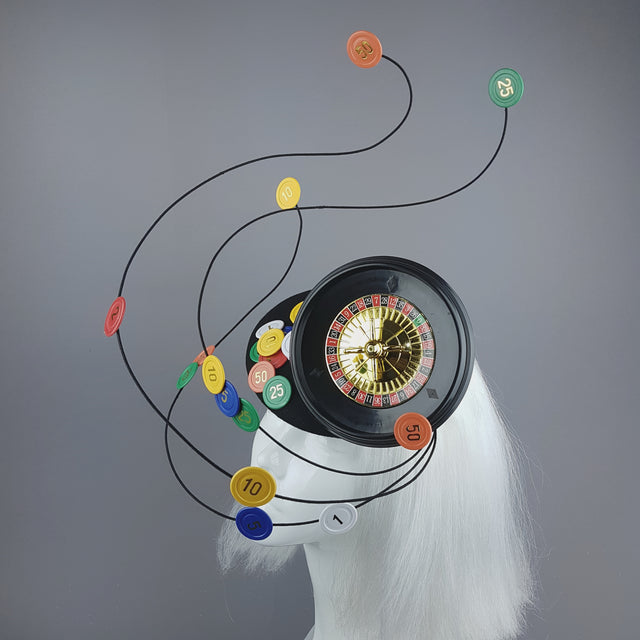 "Lucky Streak" Roulette Casino Chips Fascinator Hat