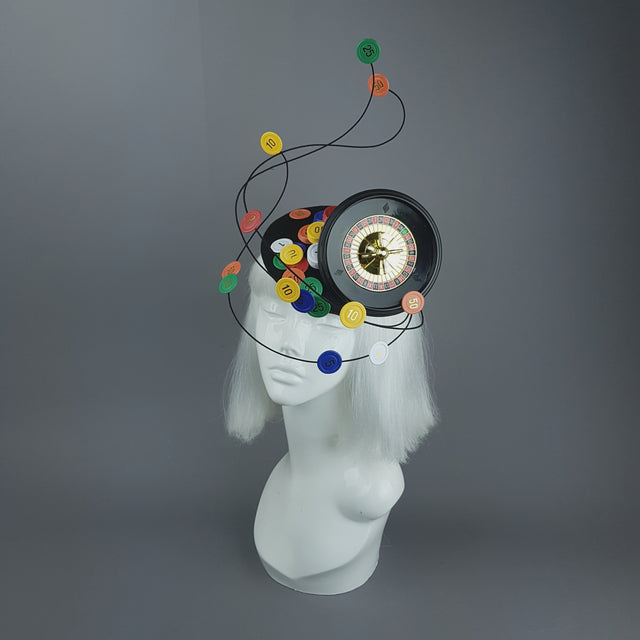 "Lucky Streak" Roulette Casino Chips Fascinator Hat