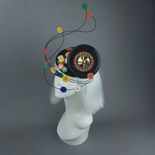 "Lucky Streak" Roulette Casino Chips Fascinator Hat