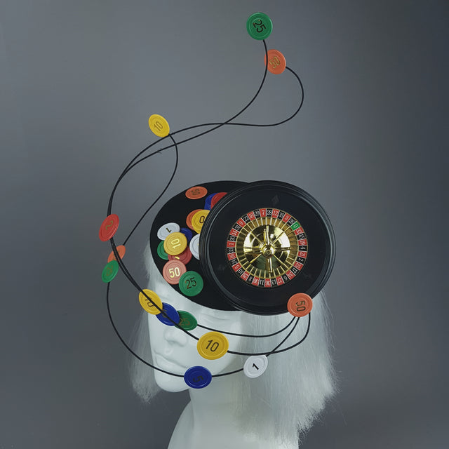 "Lucky Streak" Roulette Casino Chips Fascinator Hat