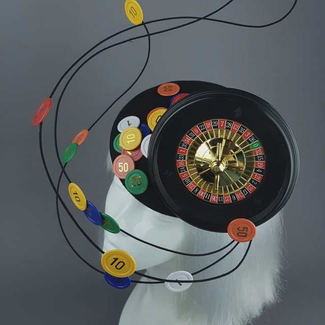"Lucky Streak" Roulette Casino Chips Fascinator Hat