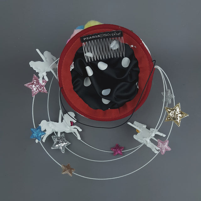 "Funfair" Clown, Carousel, Star Fascinator Hat