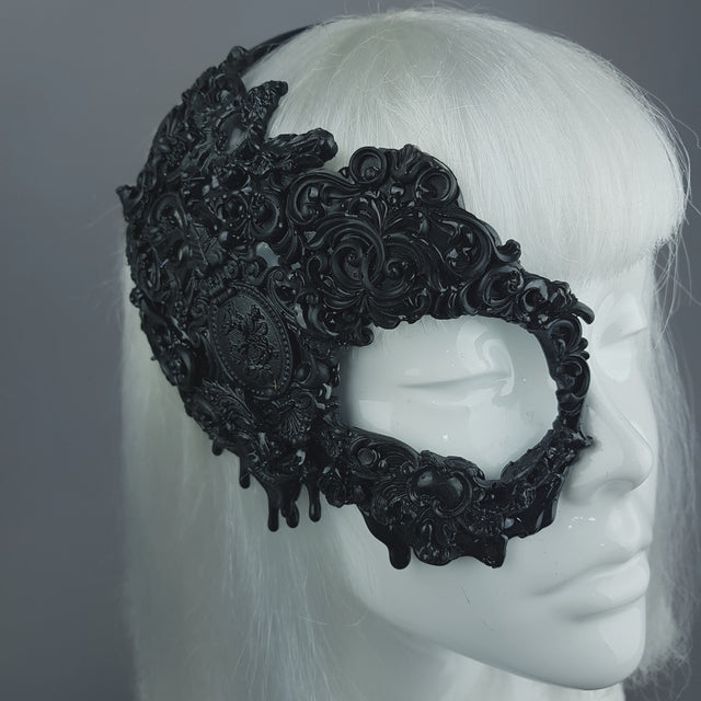 "Abaddon" Black Filigree Baroque Gothic Mask