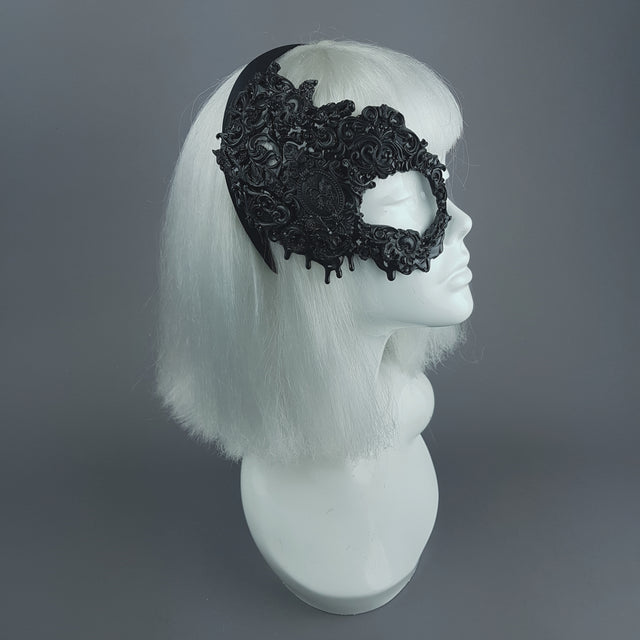 "Abaddon" Black Filigree Baroque Gothic Mask