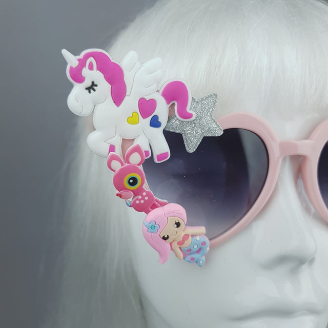 Customised Pink Heart Sunglasses