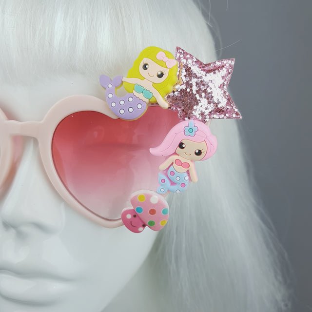 Customised Pink Heart Sunglasses