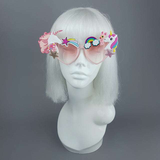 Customised Pink Heart Sunglasses