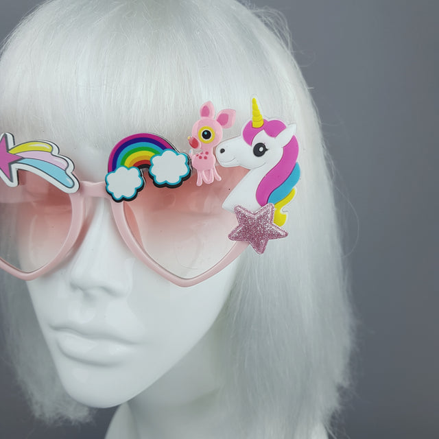 Customised Pink Heart Sunglasses