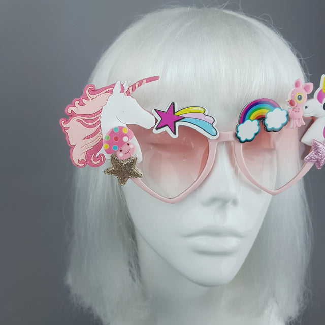 Customised Pink Heart Sunglasses