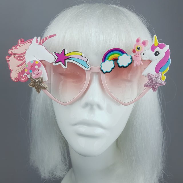 Customised Pink Heart Sunglasses