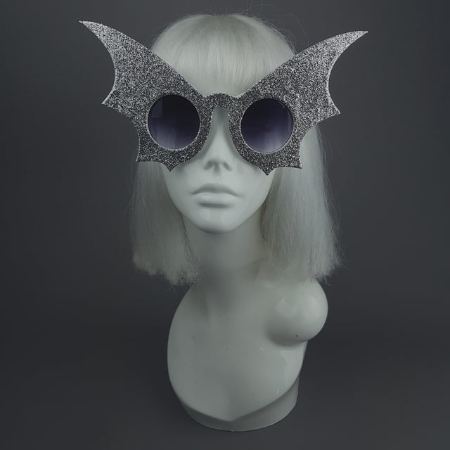 "Nocturne" Silver Bat Wing Sunglasses