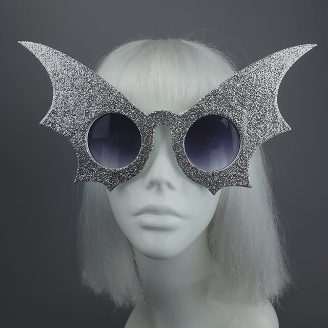 "Nocturne" Silver Bat Wing Sunglasses