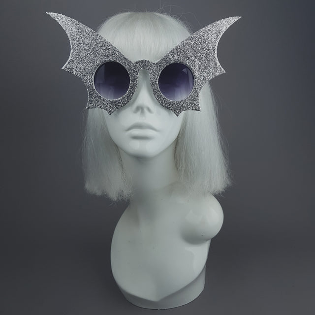 "Nocturne" Silver Bat Wing Sunglasses