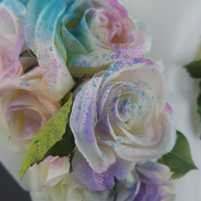 "Fée" OTT Pastel Rainbow Rose Moulded Shoulder/Neckpiece